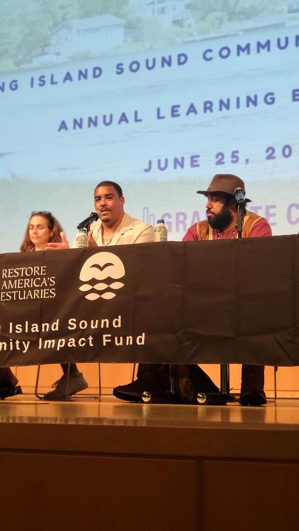 Shane Weeks and Tecumseh Ceaser on a panel for the Long Island Sound Community Impact Fund conferenc