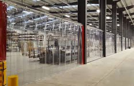 Strip Curtains for a barrier in a warehouse