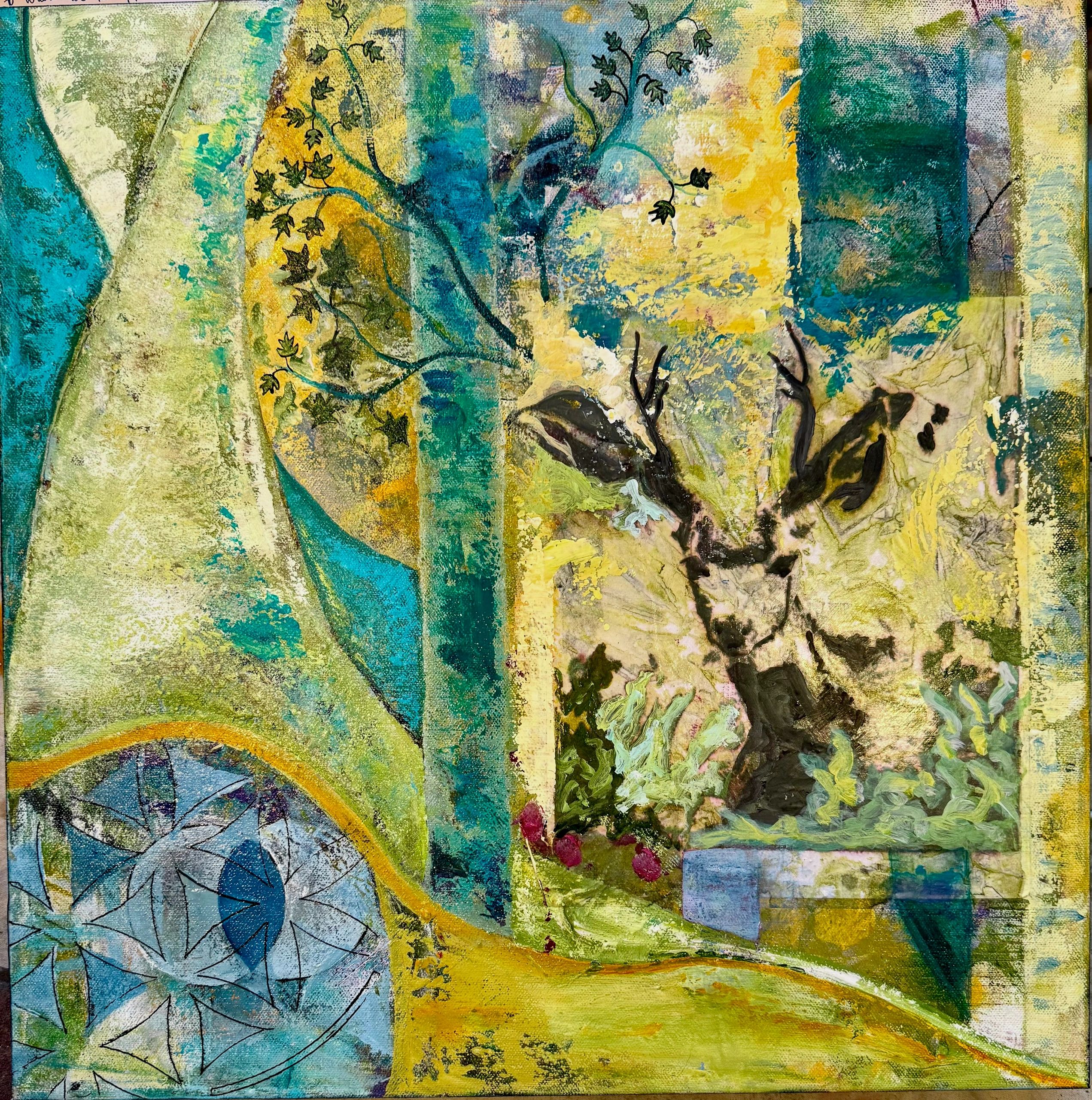 "When the Forest Dreamed", Mixed Media Acrylic on Canvas, 20x20, $700