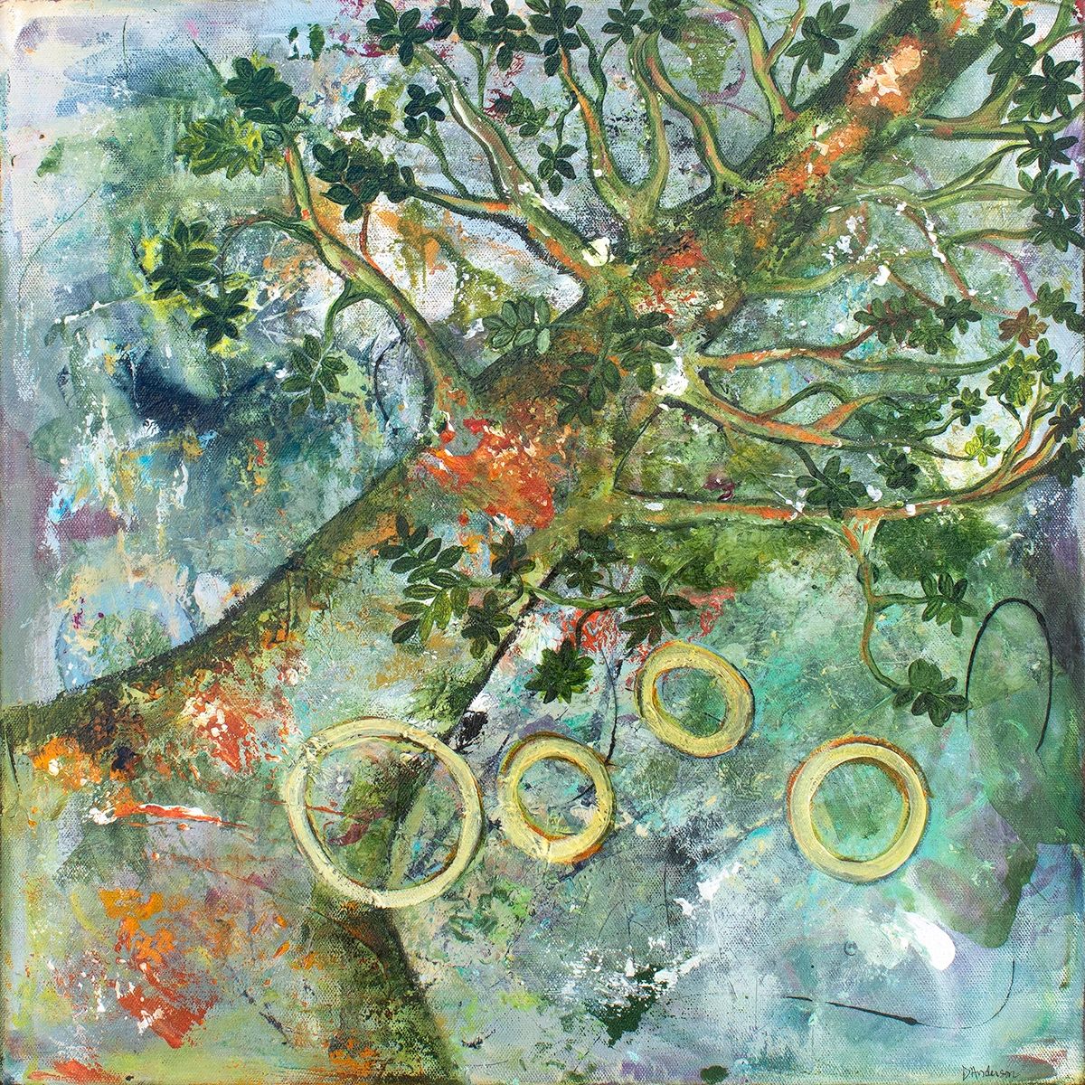 "Spirit Tree", 20x20, Acrylic on Canvas, Framed , $700
