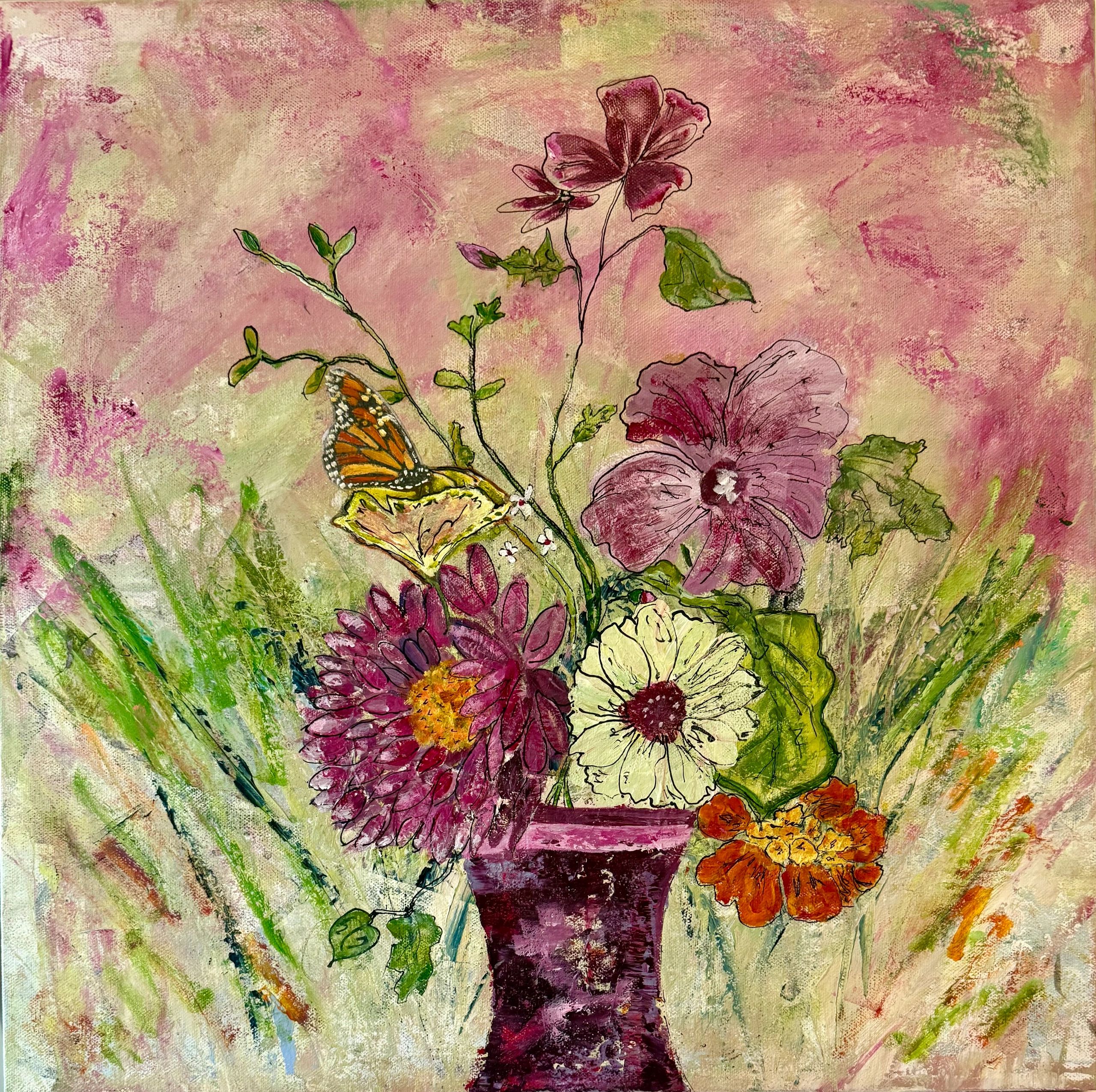 "Whimsy This", Mixed Media Acrylic, 20x20, $600