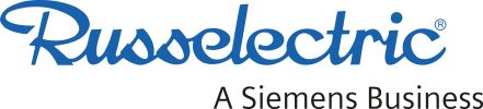 Logo of Russelectric, a Siemens Business.