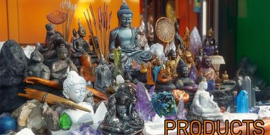 Buddhas and incense on an altar