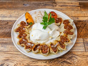 A real kebab and its special sauces