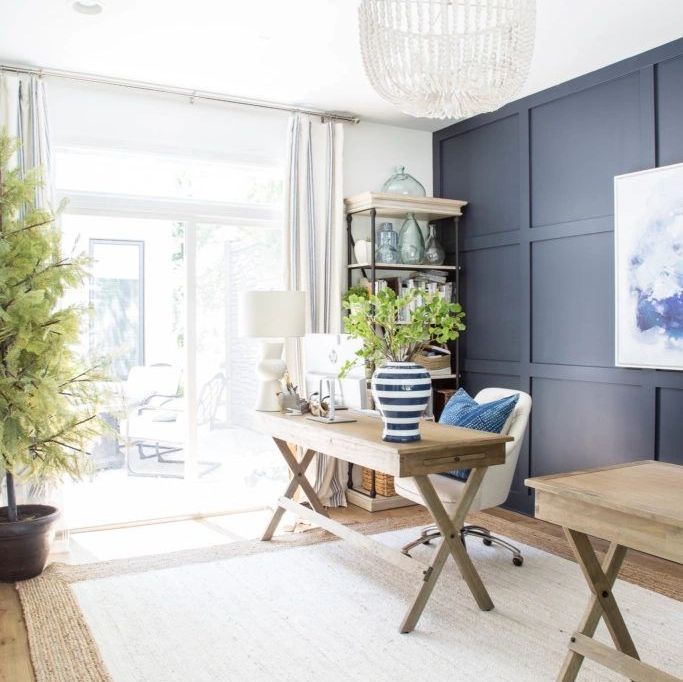 Interior home painting with decorative trim and board & batten