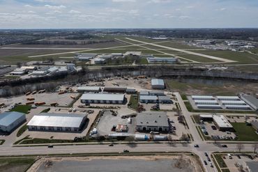 Flying at 400' with FAA permission near the Iowa City airport.