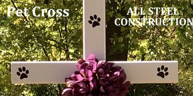 Pet cross for pet grave, pet marker.  Various styles, lettering and plaque options avaiable.