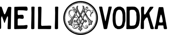 A transparent background with Logo text meili vodka