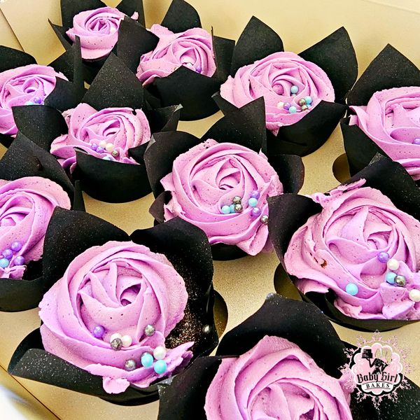 Purple rosette cupcakes