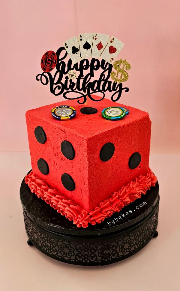 Red dice cake