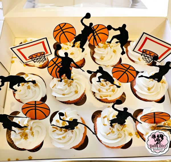 Basketball player cupcakes