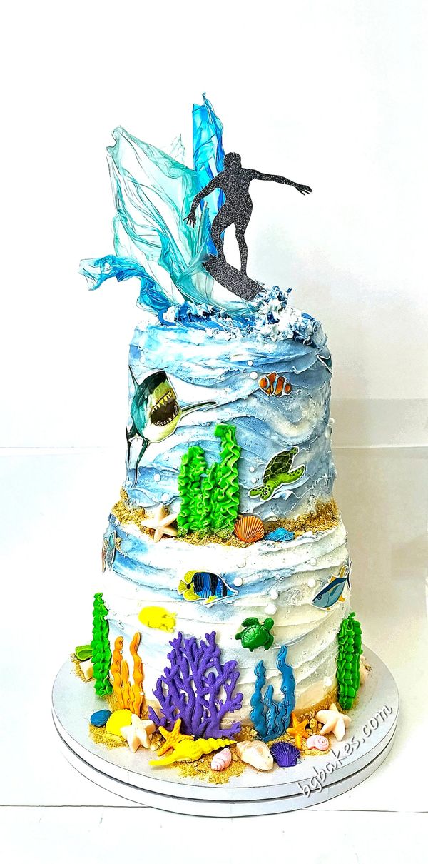 Under the sea surfer cake