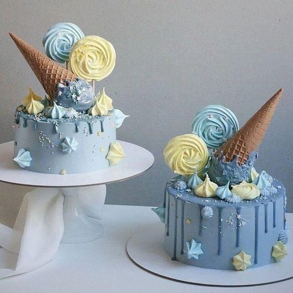 Ice cream gender reveal cake
