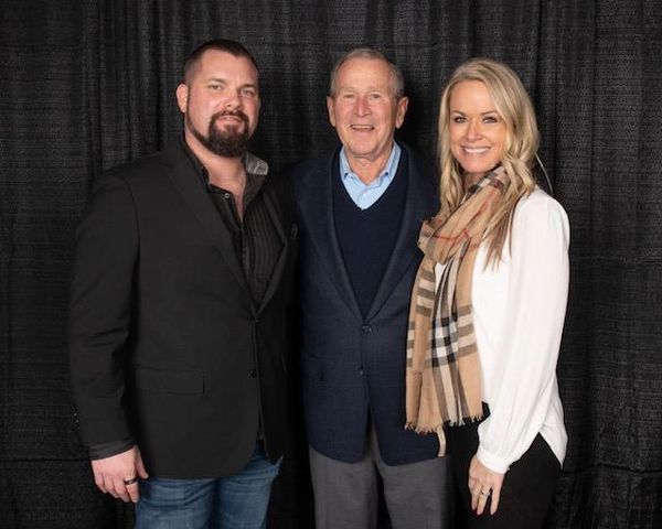 Jacob Schick wife Ashley Schick and President Bush in Dallas, Texas.