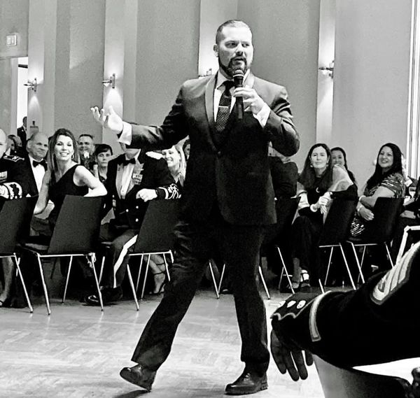 Jacob Schick, keynote speaker at the USMC Ball in Stuttgart, Germany in 2019.