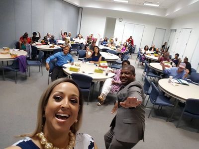 Commercial Leasing 101 owner 'Mish' Guillory at the Houston Business Development, Inc., luncheon.