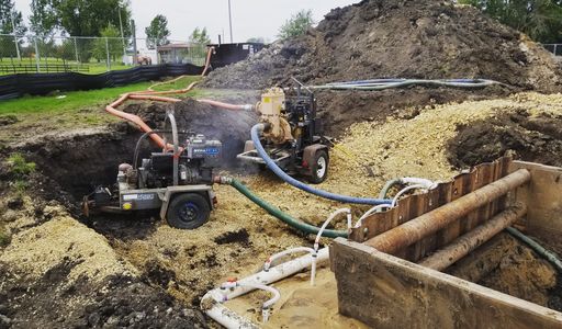 Dewatering the Midwest! Excavating has plenty of challenges, and water needs to be controlled.