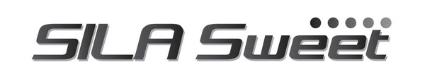 Stylized logo reading 'SILA Sweet' with a modern shadow effect and five dots above the 't'.