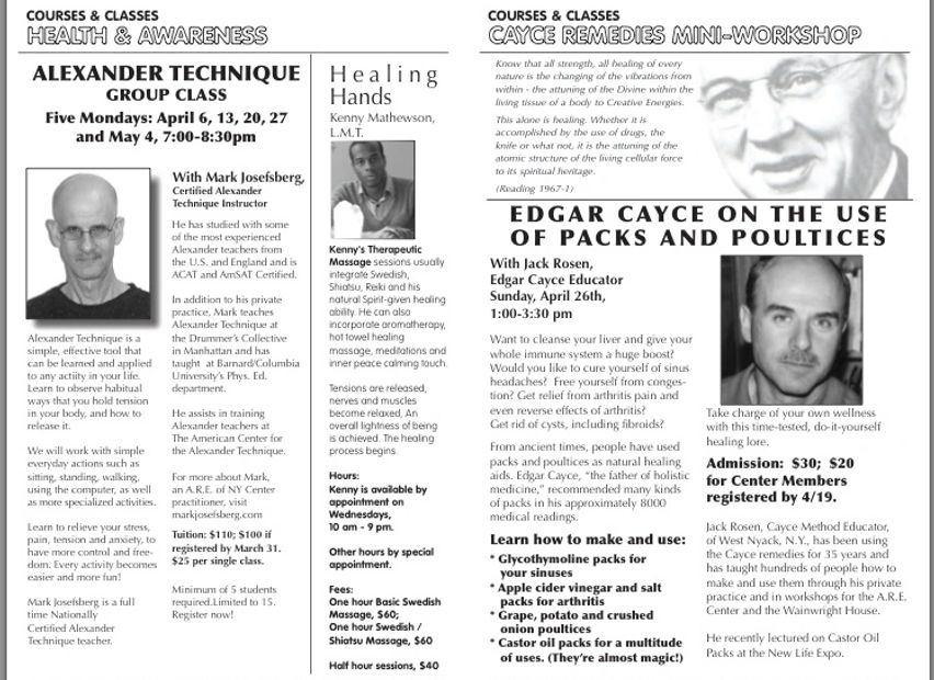 A.R.E. of NY, Edgar Cayce, New Age Healing, Transformation U