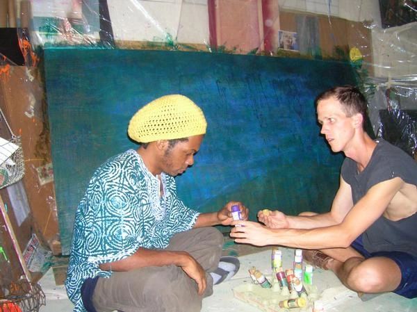 BLUE FIELD: This is part of the 3rd and last phase of paintings that we made in 2007.