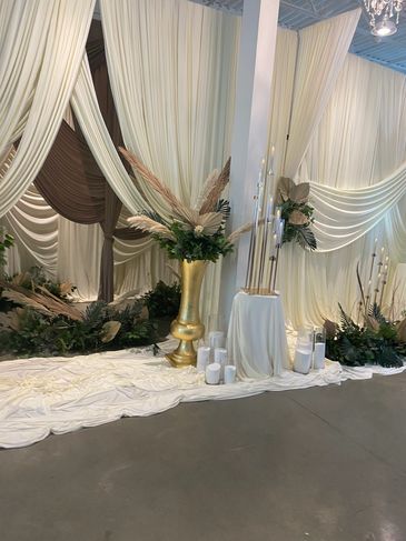 From Room Design
We blend ceiling , wall,and entryway draping for a cohesive lo