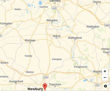 Map of Newbury, Oxford, Pangbourne, Compton, Fawley, Hungerford, Wantage, Wallingford, Abingdon, Tha