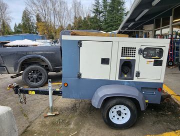 Large power plant tow behind generator for running outdoor heaters and more. Quiet generator rentals