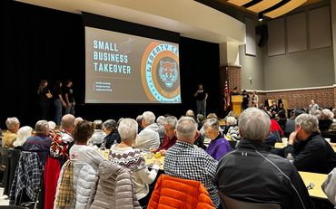 The leadership class presentation to the Senior Citizens breakfast at Liberty Center High School.