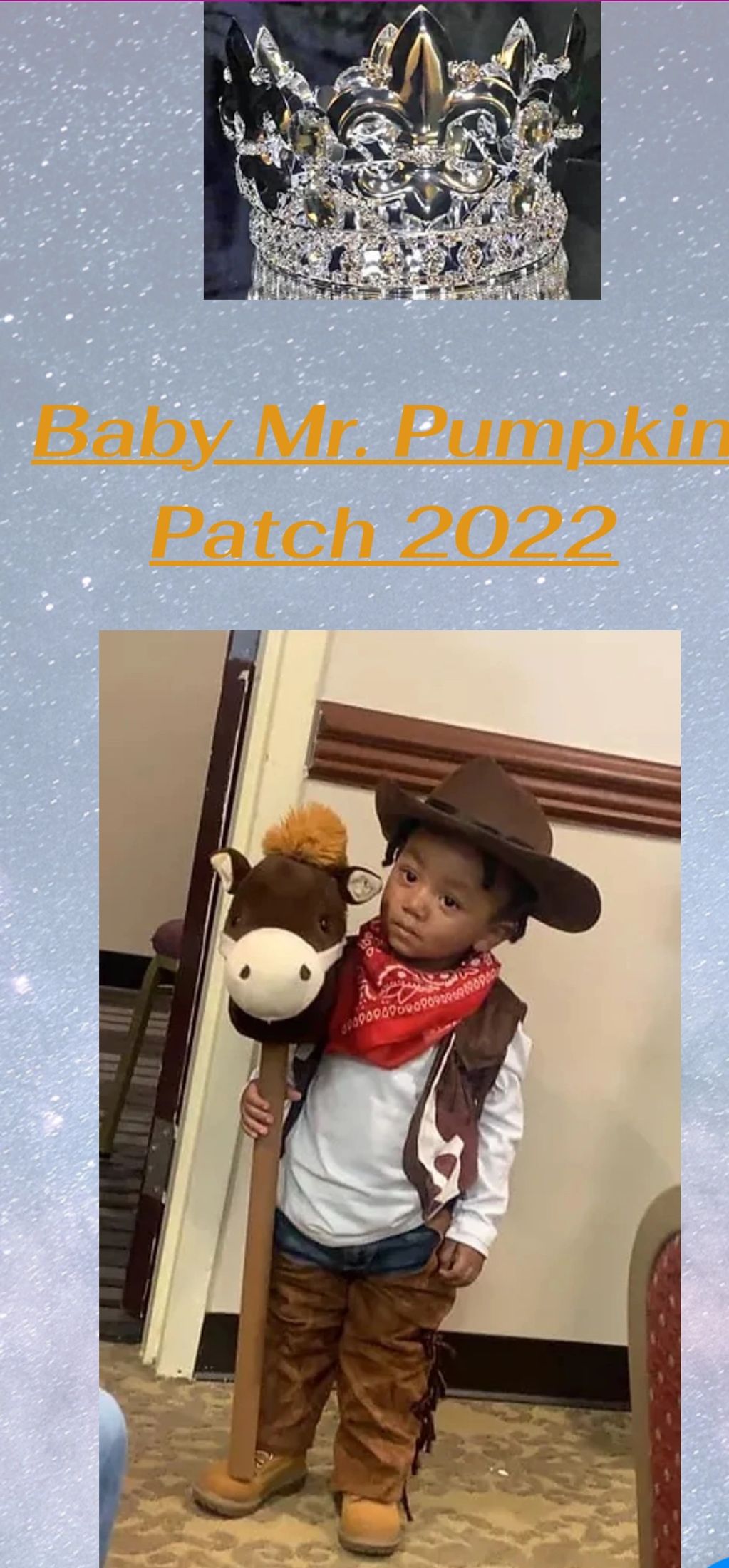 Baby Mr pumpkin patch kid 2022 Dante aka cowboy