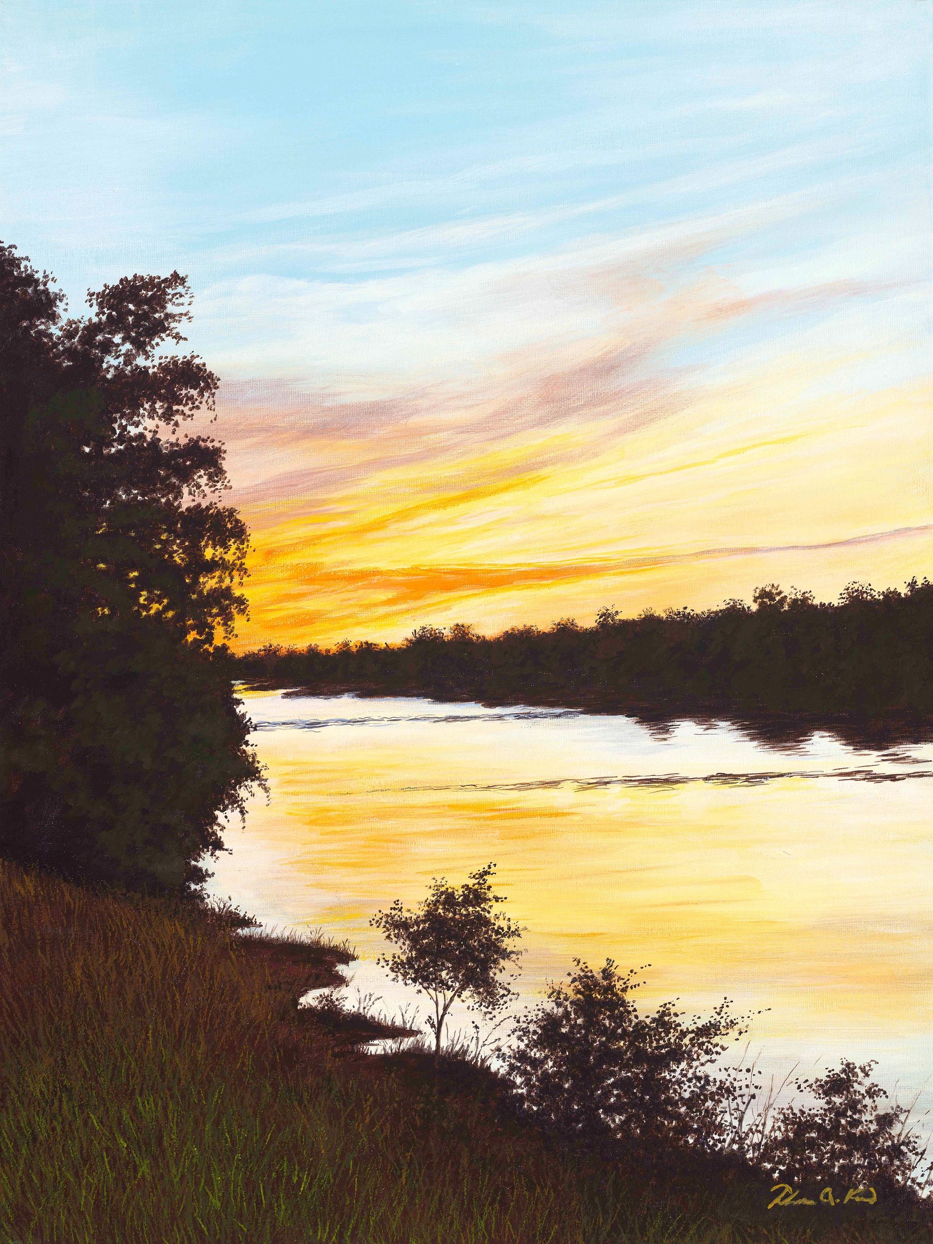 The American River looking west near Hagan Park, Rancho Cordova