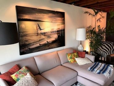 Framed piece in a client's home.