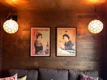 Framed pieces in a customer's home.