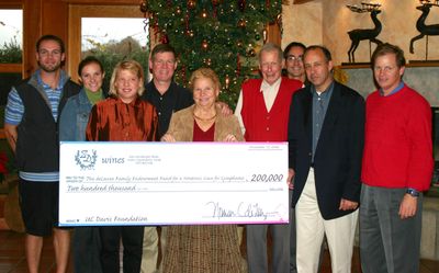 A check presentation from the deLeuze family to the endowment.