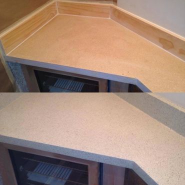 Countertop refinish, before and after.  