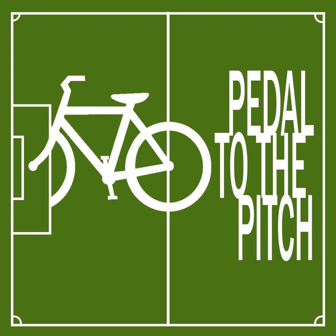 Pedal to the Pitch logo
Green background with Pedal to the Pitch written in squashed white writing