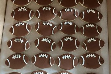 Decorated football cookies