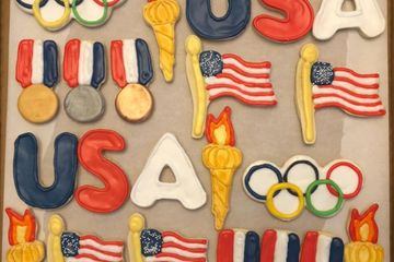 Decorated olympic cookies
