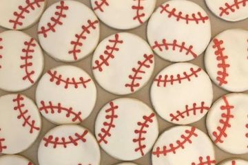 Decorated baseball cookies