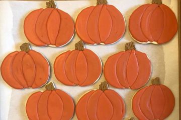 Decorated Fall Pumpkin Cookies