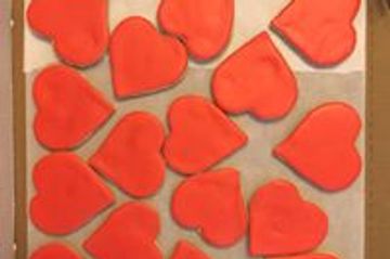 Decorated heart cookies