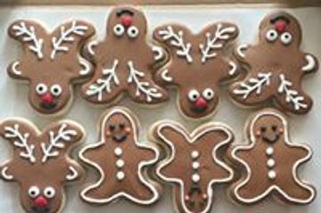 Decorated Reindeer and Gingerbread Men Cookies