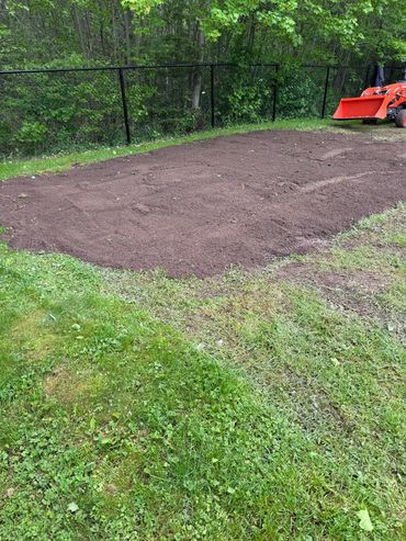 Small area cleaned up and ready for seeding.