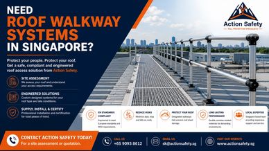 Roof walkway systems for safety in Singapore by Action Safety.