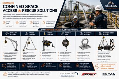 Confined space access & rescue solutions poster by Action Safety.