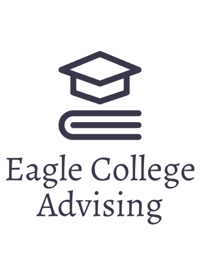 Logo of Eagle College Advising with a graduation cap and book.