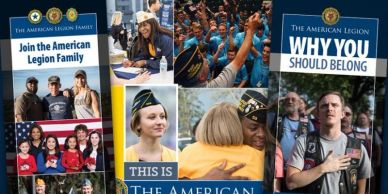Collage promoting the American Legion family and membership.