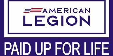 American Legion Paid Up for Life logo.