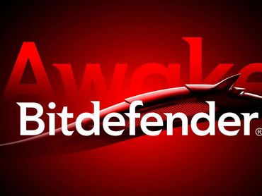 Bitdefender logo with a red and black sleek design.