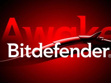 Bitdefender logo with a red and black sleek design.