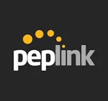 Peplink logo with orange dots above the text.